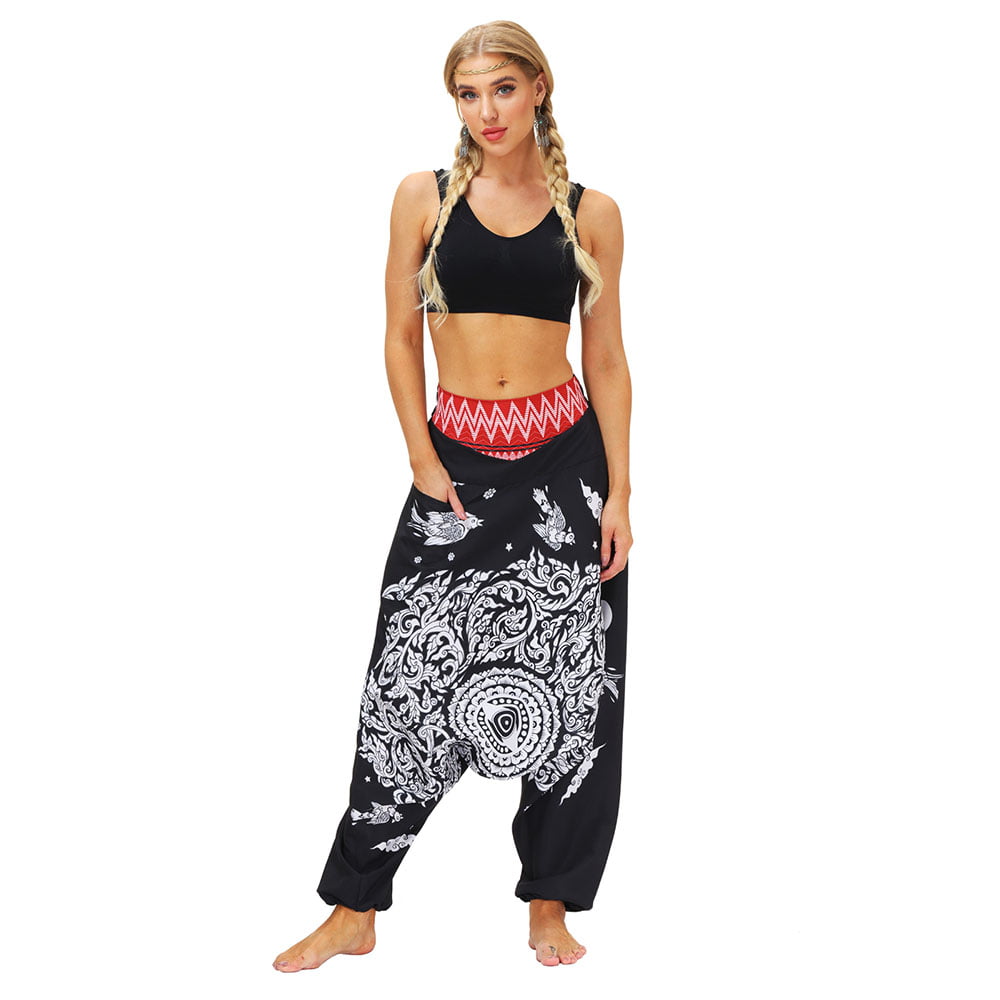 Genie Costume Sheer Chiffon Harem Yoga Pants with Side Slit Clearence Sale 