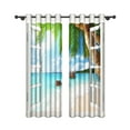 thumbnail image 6 of Palm Trees Blackout Curtains For Living Room, Room Darkening Grommet Curtains, White Window View, 42"x63", 2 Panel, 6 of 6