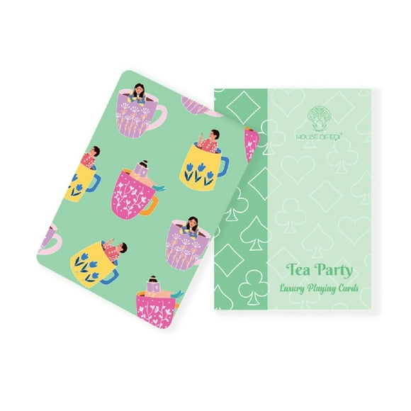 House Of Edi Cartes à Jouer de Luxe pour Adulte - Fête du Thé / Jeu de Cartes, Lot de 55 Cartes / les Cartes à Jouer Sont Très Durables et Longue Durée / Cadeau pour la Famille et les Amis / Cartes à Jouer Imperméables