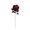 Red, variant on 20.47 Inch Two-Tone Black Outer Petal Artificial Rose Stem, Gothic Faux Silk Rose with Leaves, Spooky Halloween Floral Pick for Vase Home Table Indoor Decor