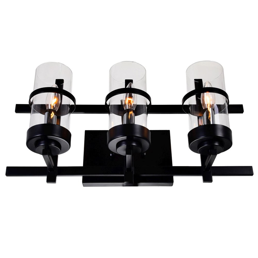 CWI Lighting Sierra 3 Light Contemporary Metal Wall Sconce in Black