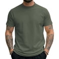 thumbnail image 3 of Hesxuno Men Basic Solid T-Shirt Ice Silk Athletic Running Tees Quick Dry Moisture Wicking Casual Workout Shirts Lightweight Cooling Short Sleeve Summer Tees Army Green XXXL, 3 of 4