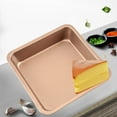 thumbnail image 3 of YaoZQ 1 Pcs 8 Inch Square Cake Pan,Metal,Gold,Non-Stick Bakeware for Brownies and Lasagna,christmas Gifts Forgrandkids, 3 of 4
