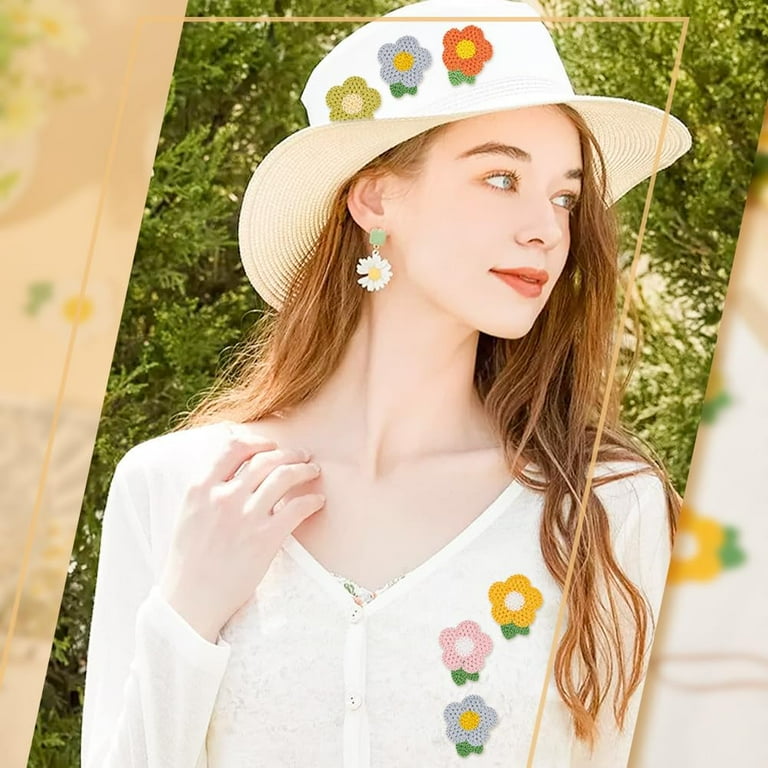 60Pcs 6 Colors Crochet Flowers Applique 1.8x1.5 inch Crochet Floral  Applique Patches Sew on Floral Patch Embellishment Handmade Crocheted Flower  Appliques for DIY Hats Hair Band Clothes - Walmart.com