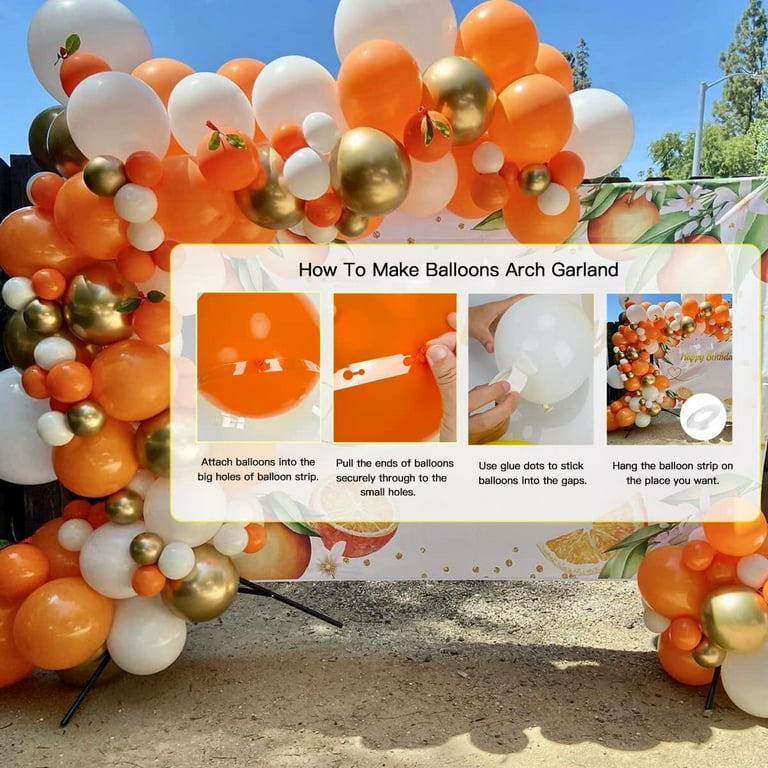 MMTX Orange Balloons Arch Garland Kit, Orange Birthday Decorations with  Orange Beige White Balloons Metallic Gold Balloons for Wedding Baby Shower