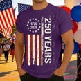 thumbnail image 2 of CUSTG Men T-Shirts O-Neck Anniversary Graphic T Shirt Patriotic Short Sleeve Tee For Casual Wear Comfortable Shirt Celebrate America's 250th Anniversary Relaxed Fit 1776-2026 4th Of July Tops, 2 of 4