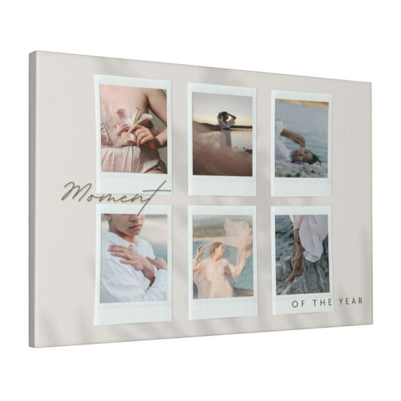 Custom Canvas Prints Moment Of The Year Personalized Photo Image Collage DIY Framed Kit Wall Art Picture Room Decor 16x20 inch