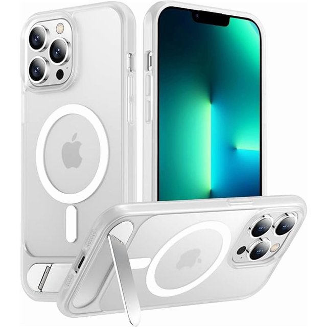 Funda con Soporte Magnético invisible, Delgada Mate, para iPhone 13 Pro Max, Mate Transparente