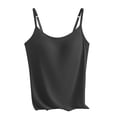 thumbnail image 4 of MEZZALL Women Tank Tops Sleeveless Solid Color O-Neck With Shelf Bra Undershirt Adjustable Wide Strap Basic Tops With Bra Integrated Spaghetti Straps Undershirt With Built In Bra Classic Female Camis, 4 of 4