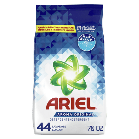 Ariel Powder Laundry Detergent, Original Scent, 70 oz, 44 Loads