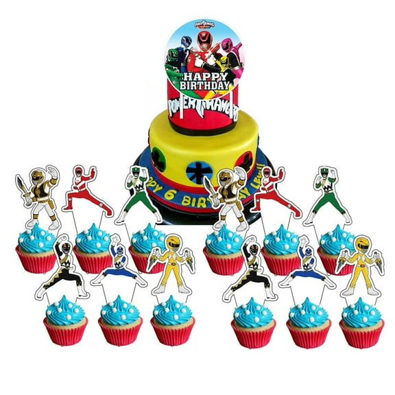 Power Ranger Cake Topper Cupcake Set Party Supplies Decoration Birthday Decor Kit