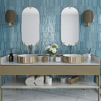 Festa 1.7 in. x 9.6 in. Glossy Blue Ceramic Picket Wall and Floor Tile (2.37 sq. ft./case) (23-pack)