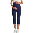 thumbnail image 4 of Only Moment Longer Shorts for Women Blended Fabric Ankle Golf Pants Pull On Business Casual Travel Dress Pants with Pockets Yoga Shorts for Wowomen Navy,2XL, 4 of 5