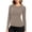 Khaki, variant on BXJX Womens Thermal Tops Long Sleeve, Stretchy Slim Fit Crew Neck Layering Shirts Black Size S-2XL