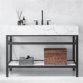 thumbnail image 3 of Ecija 48" Single Matte Black Metal Bath Vanity with Pandora White Composite Top, 3 of 13