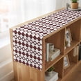 thumbnail image 6 of Table Runners 120 Inches Long Dress Scarves, Retro Boho Farmhouse Coffee/Dining/Kitchen Table Runner for Living Room, Dark Red Geometric Pattern Rhombic Bohemia 13x120 Inch, 6 of 9