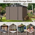 thumbnail image 6 of Sunmthink Outdoor Storage Shed, 6.3x4.2 FT, Metal Storage Shed with Door & Lock, Steel Utility Tool Shed for Backyard Garden Patio Lawn, Brown, 6 of 7