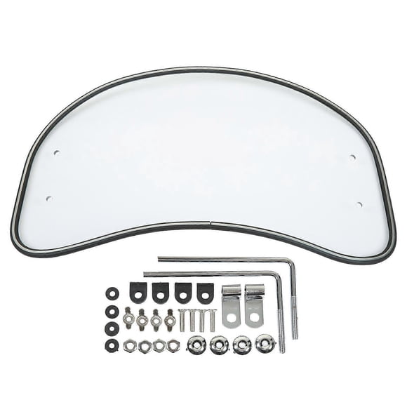 Motorcycle Oval Windshield Clear Front Windscreen Spoiler Air Wind Deflector Guard Shield Universal Fit Transparent