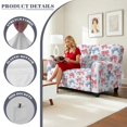 thumbnail image 4 of TSOVTHRID Bowknot Floral White Print Loveseat Recliner Covers 2 Seat Stretch Reclining Loveseat Cover, Machine Washable Loveseat Covers, Furniture Protector for Pet Dog, 4 of 7