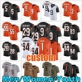 thumbnail image 2 of 9 Joe Burrow Football Jersey 1 JaMarr Chase 5 Tee Higgins 2 Evan McPherson 94 Sam Hubbard Logan Wilson Mixon 7 Boomer Esiason Tyler Boyd Trey Hendrickson Chidobe Awuzie, 2 of 7