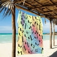 thumbnail image 2 of Ryvnso Musical Notes in Rainbow Oversized Beach Towel Microfiber Bath Blankets Swimming Fitness 37" x 74", 2 of 5