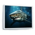 thumbnail image 2 of Designart "Mysterious Blue Ghost Of The Sea" Shark Floater Framed Wall Art Living Room, 2 of 5