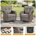 thumbnail image 6 of PARKWELL Outdoor Wicker Swivel Glider Chairs Set of 2,All-Weather Rattan Swivel Rocker Lounge Chair with Thick Gray Cushions for Porch Balcony Backyard,Brown Wicker, 6 of 9