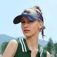 thumbnail image 4 of Kdxio Planets Stars And Galaxies Print Sun Visor Hat Golf Visor Adjustable Velcro Outdoor Sports Cap for Men Women, 4 of 6
