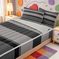 thumbnail image 3 of Erosebridal Line Art Zipper Twin Comforter Sets with Fitted Sheet and 2 Pillowcases,Boho Striped Zipper Bedding Set,Light Gray Reversible,4-Piece, 3 of 7