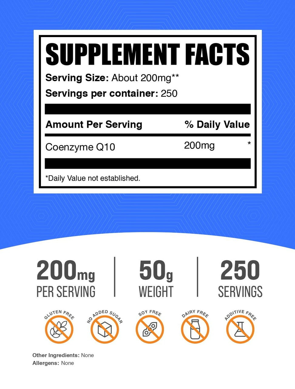 BulkSupplements Coenzyme Q10 (CoQ10) Powder - 200mg per Serving - 50 Grams (1.8 oz) - 250 Servings