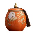 thumbnail image 2 of Frasco de almacenamiento de té, tarro de almacenamiento de té sellado, bote de té de cerámica decorativo elegante pintado a mano esmaltado chino para Naranja mayimx Contenedor de tarro de almacenamiento, 2 of 9