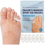 Dr. Frederick's Original Tailor’s Bunion Pads - 6 ct - Soft Gel Sport Spacers for Bunionette Relief - Cushions Pinky Toe & Reduces Friction - Washable, Latex-Free, Doctor-Developed Foot Protectors