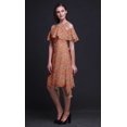 thumbnail image 2 of Bimba Orange Ocean Print Womens Chic Style Cold Shoulder Shift Dress Summer Tunic - Small, 2 of 6