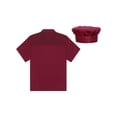 thumbnail image 4 of TiaoBug Mens Womens Short Sleeve Chef Coat Kitchen Hotel Uniform Shirts Cook Jacket with Hat Restaurant Workwear Red-B XL, 4 of 7