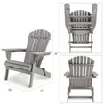 thumbnail image 6 of Smuxee 4Pcs Adirondack Chair Set, Folding Wood Outdoor Chair Patio, Gray, 6 of 8