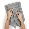 thumbnail image 5 of American Soft Linen Luxury 3 Piece Towel Set, 100% Cotton Turkish Towels for Bathroom, Light Grey, 5 of 6