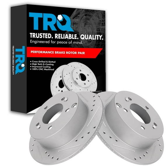 TRQ Front Performance Brake Rotors Set Premium G-Coated Cross Drilled & Slotted Fits Select 2013-2022 Buick Encore 2013-2014 Chevrolet Sonic 2015-2022 Trax