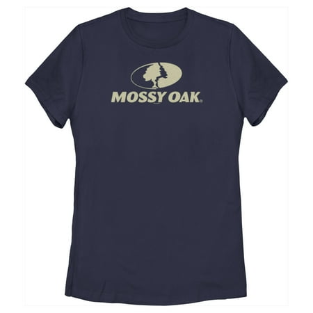 Women s Mossy Oak Classic Logo Graphic Tee Navy Blue Large