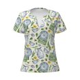 thumbnail image 3 of Naloa Vintage Utensils Print T-Shirts Short Sleeve V Neck Tees for Women Fashion Tops Trendy Lightweight Soft Casual Summer Outfits Clothes, 3 of 5