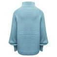 thumbnail image 5 of Blue Sweatshirt for Women's Winter New Mid Neck Loose Long Sleeve Knitted Solid Color Sweater Women Fall Clothes, 5 of 6