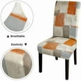 thumbnail image 6 of Orange and Grey Chair Covers Chair Seat Cover Set of 4 Removable Washable Parson Chair Covers for Dining Room Living Room Kitchen Christmas, 6 of 6