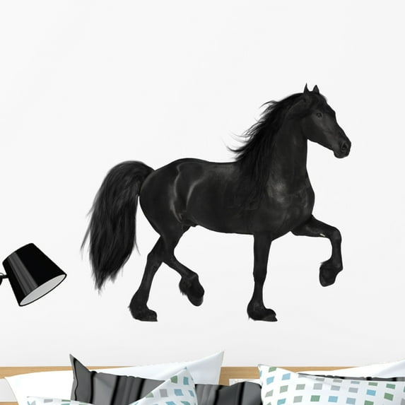 Frisian Horse Wall Mural by Wallmonkeys Peel and Stick Graphic (36 in W x 32 in H) WM226092
