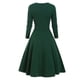 thumbnail image 5 of Vestido midi a cuadros de Navidad para mujer, vestido de manga larga con escote en forma de corazón y patchwork, vestido de fiesta con vuelo grande para Navidad, 5 of 5