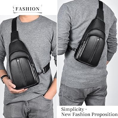 FSD.WG Men's Multi-Functional Sling Bag Water-resistant Crossbody Bag for Commute Travel L