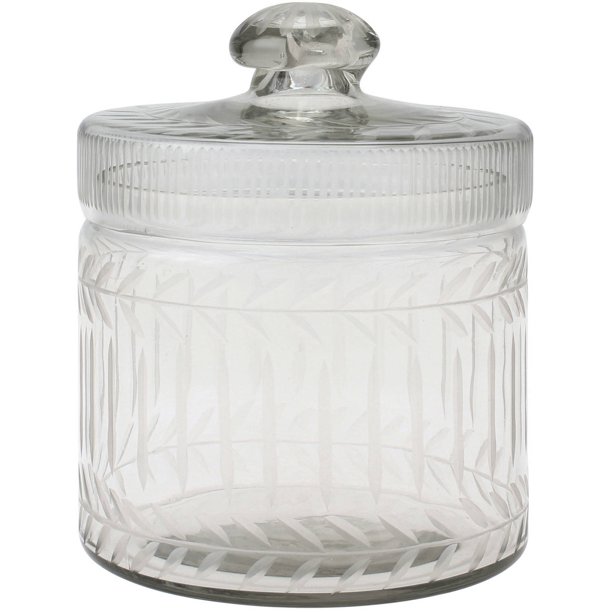Stonebriar Collection Clear Cut Glass Trinket Box with Lid Walmart