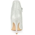 thumbnail image 4 of Unique Bargains Women's Glitter Pointed Toe Stiletto Heel Cutout Ankle Boots, 4 of 7
