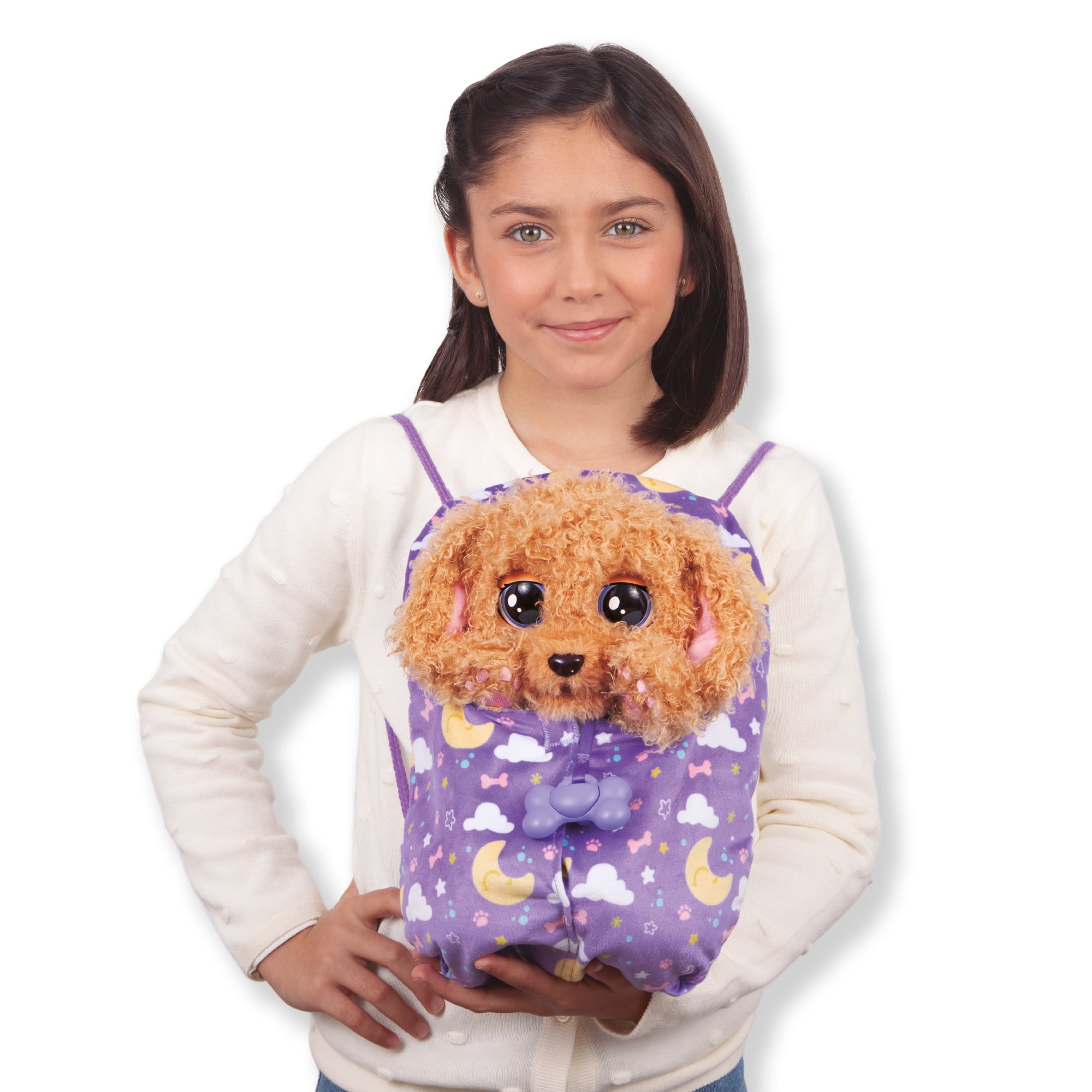 Baby Paws - Interactive Labradoodle Plush Toy Puppy & Backpack Carrier, with 15+ Sounds & Reactions, Gifts for Kids, Ages 18M+