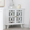 thumbnail image 4 of eclife 32-Inch Corner Sideboard Cabinet, Freestanding White Storage Furniture with 2 Doors and Adjustable Shelves, 4 of 8
