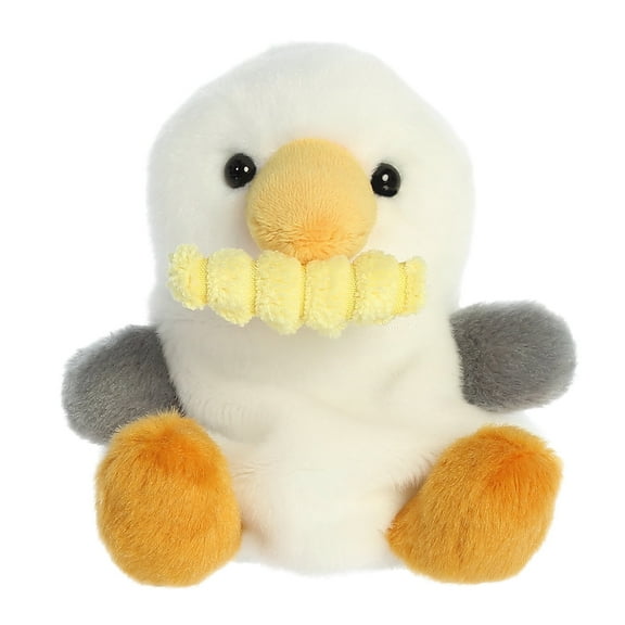 Aurora - Mini White Palm Pals - 5" Buoy Seagull With Fry - Adorable Stuffed Animal