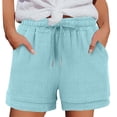 thumbnail image 2 of SROBPTY Womens Shorts Solid High Waist Drawstring with Pockets Summer Pants, 2 of 4